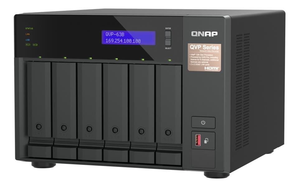 QNAP QVP-63B data-opslag-server NAS Tower Ethernet LAN Zwart