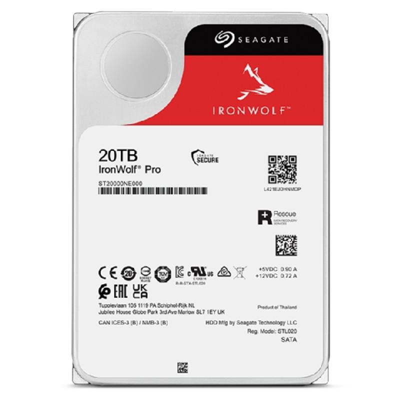 Seagate IronWolf Pro ST20000NT001 interne harde schijf 3.5"" 20 TB