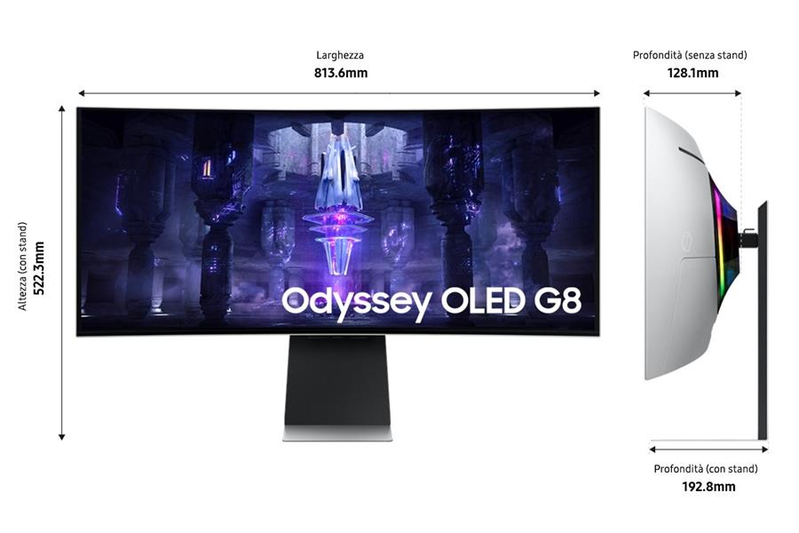 Samsung Odyssey Neo G8 LS34BG850SUXEN computer monitor 86,4 cm (34"") 3440 x 1440 Pixels UltraWide Quad HD OLED Zilver