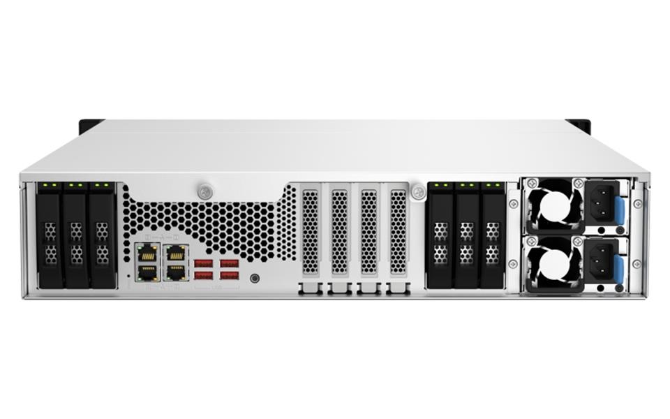 QNAP TS-H1887XU-RP NAS Rack (2U) Ethernet LAN Zwart, Wit E-2336