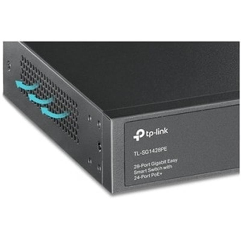 TP-LINK TL-SG1428PE netwerk-switch Managed Gigabit Ethernet (10/100/1000) Power over Ethernet (PoE) 1U Zwart