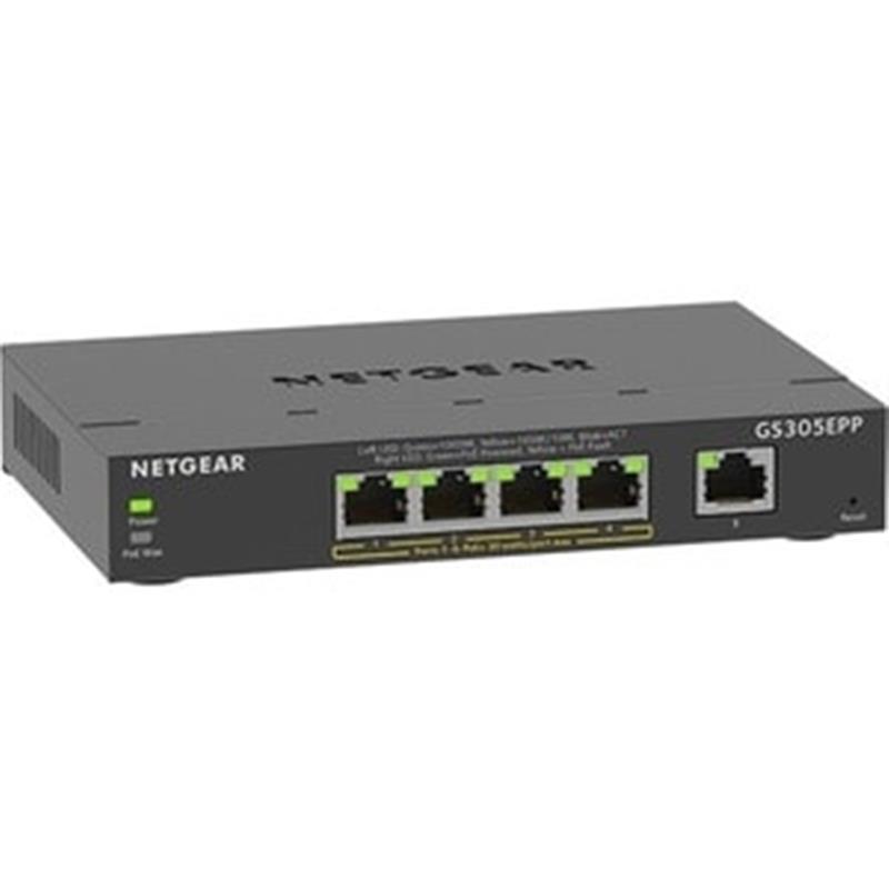 Netgear GS305EPP Managed L2/L3 Gigabit Ethernet (10/100/1000) Zwart Power over Ethernet (PoE)