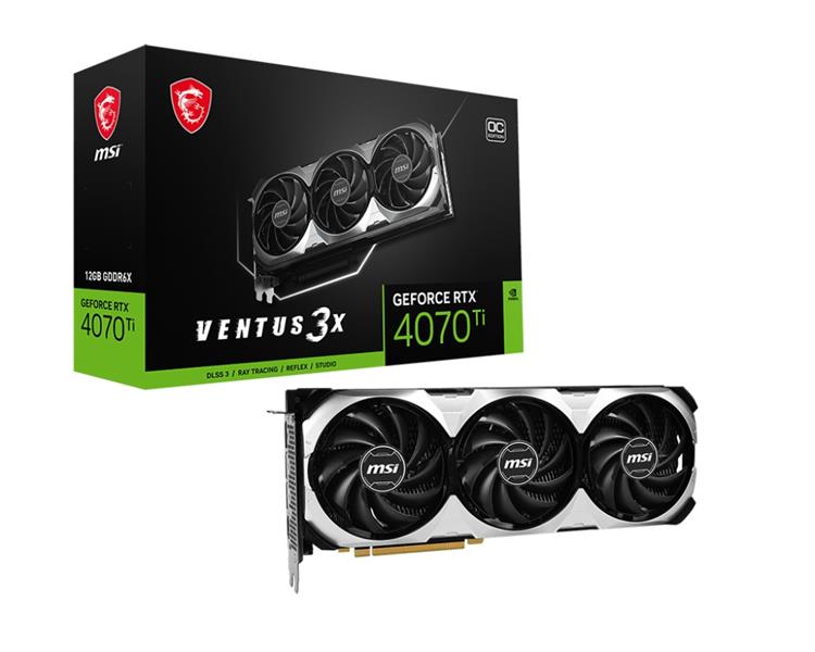 MSI VGA 12GB RTX4070TI VENTUS 3X 12G 3DP/1HDMI GeForce RTX 4070 Ti VENTUS 3X 12G OC