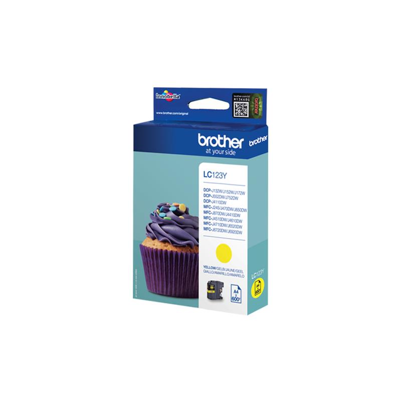 Brother LC-123Y inktcartridge Origineel Geel 1 stuk(s)