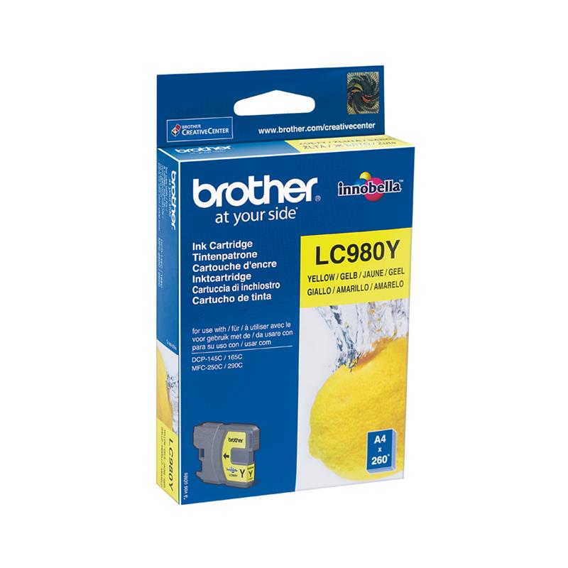 Brother LC-980Y inktcartridge Origineel Geel 1 stuk(s)