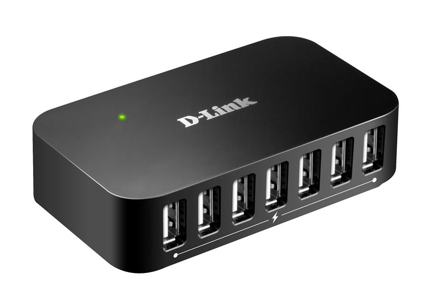 D-Link DUB-H7 USB 2.0 Type-B 480 Mbit/s Zwart