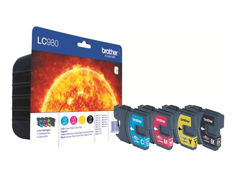 Brother LC-980VALBPDR inktcartridge Origineel Zwart, Cyaan, magenta, Geel Multipack 4 stuk(s)