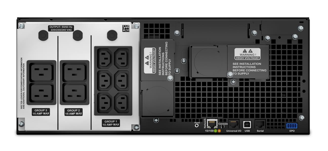 APC Smart-UPS On-Line 6000VA noodstroomvoeding 6x C13, 4x C19, hardwire 1 fase uitgang, rackmountable, Embedded NMC