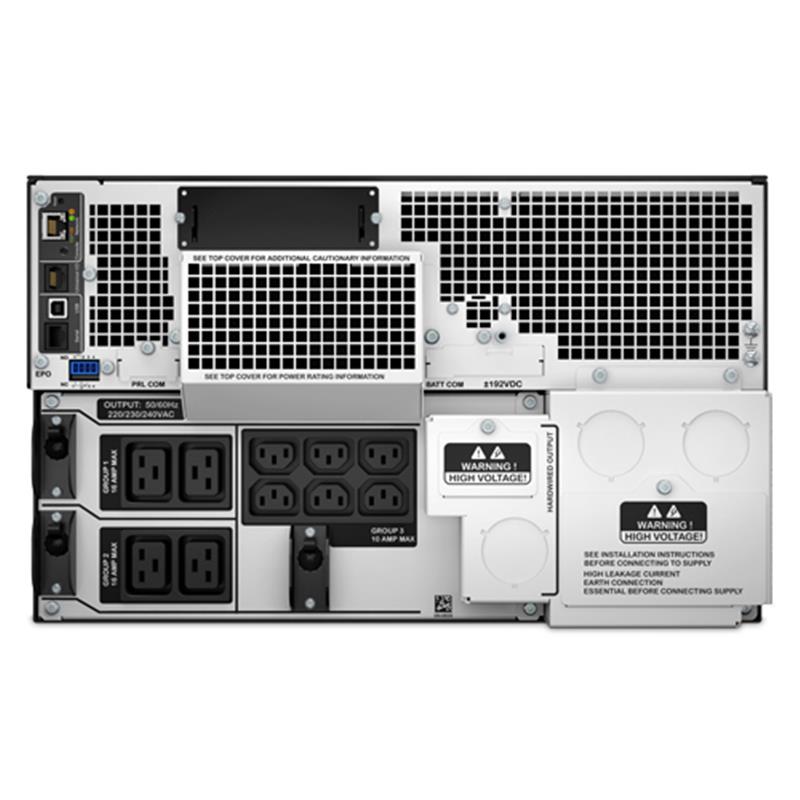 APC Smart-UPS On-Line 8000VA noodstroomvoeding 6x C13, 4x C19, hardwire 1 fase uitgang, rackmountable, Embedded NMC