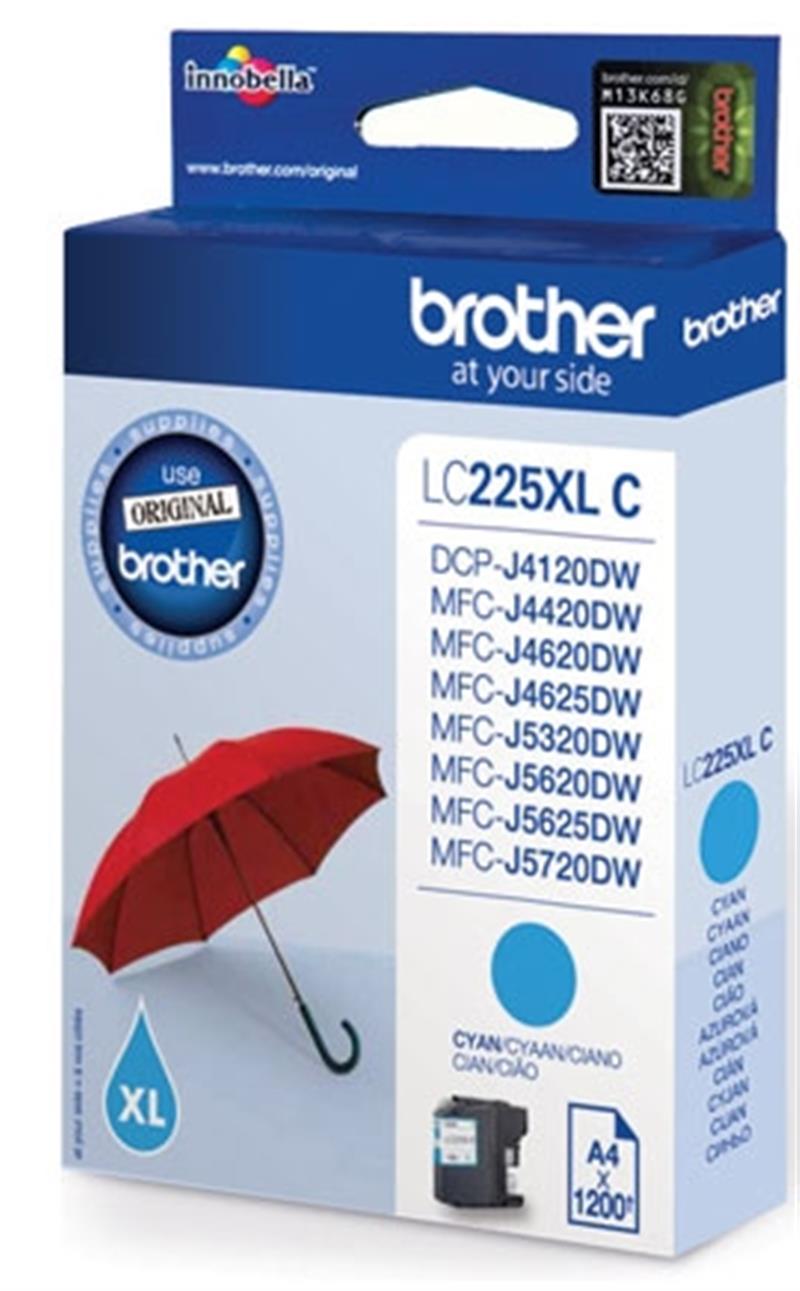 Brother LC-225XLC inktcartridge Origineel Cyaan 1 stuk(s)