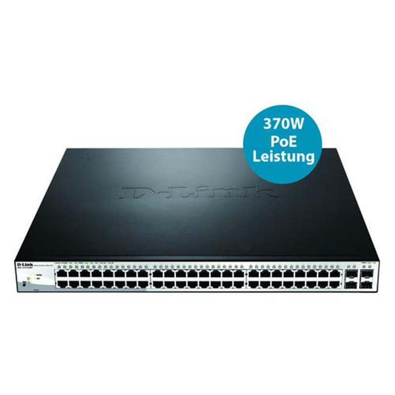 D-Link DGS-1210-52MP netwerk-switch Managed L2 Gigabit Ethernet (10/100/1000) Power over Ethernet (PoE) 1U Zwart