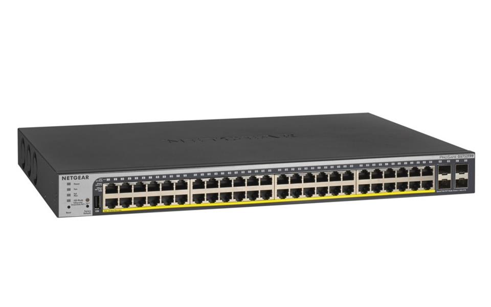 Netgear GS752TPP Managed L2/L3/L4 Gigabit Ethernet (10/100/1000) Zwart 1U Power over Ethernet (PoE)