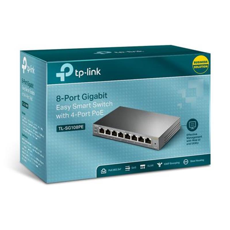 TP-LINK TL-SG108PE netwerk-switch Unmanaged Gigabit Ethernet (10/100/1000) Power over Ethernet (PoE)