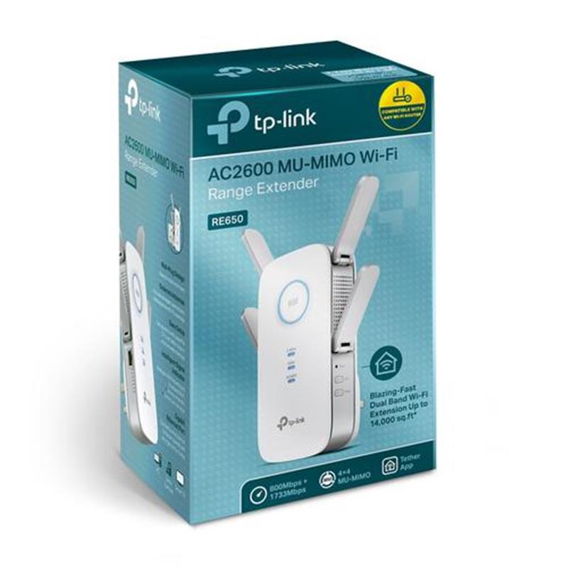 TP-LINK RE650 Netwerkzender 10,100,1000 Mbit/s Wit