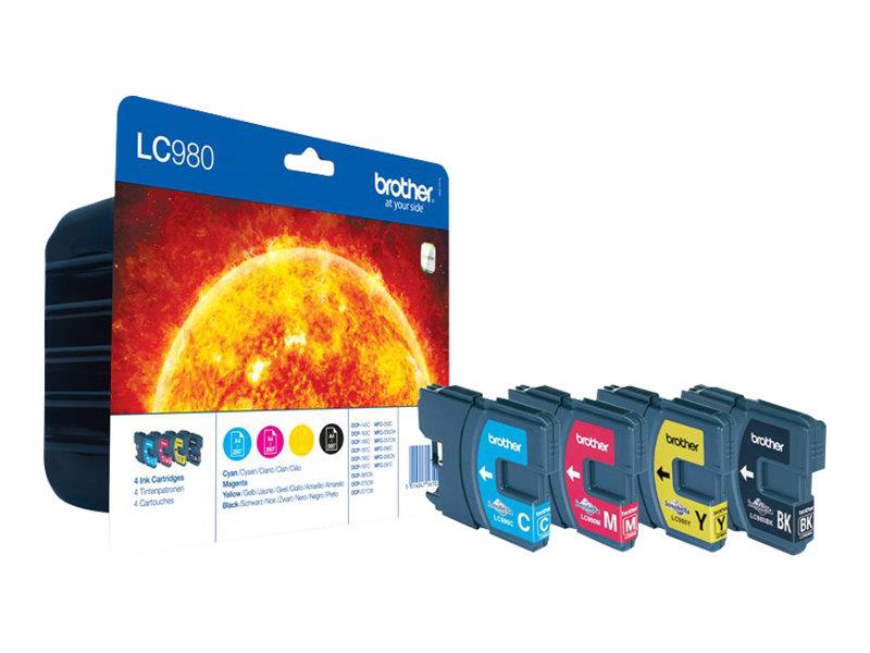 Brother LC-980VALBPDR inktcartridge Origineel Zwart, Cyaan, magenta, Geel Multipack 4 stuk(s)