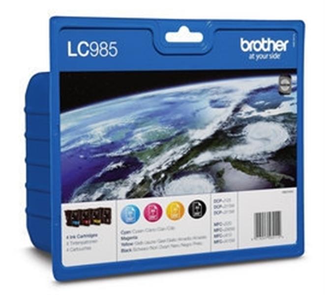 Brother LC-985VALBP inktcartridge Origineel Zwart, Cyaan, Magenta, Geel Multipack 4 stuk(s)