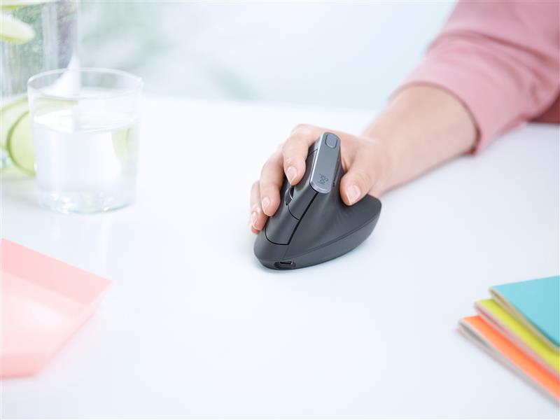 Logitech MX Vertical Advanced Ergonimic muis RF draadloos + Bluetooth Optisch 4000 DPI Rechtshandig