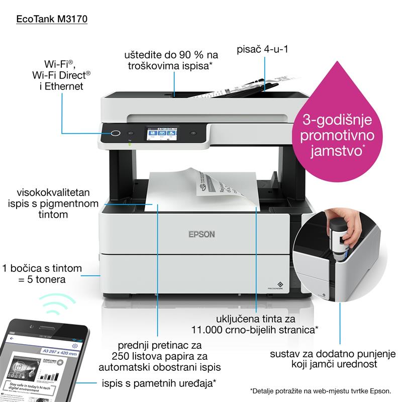 Epson EcoTank ET-M3170 zwart-witprinter