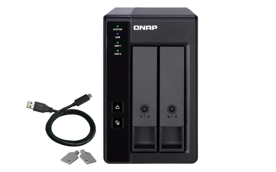 QNAP TR-002 behuizing voor opslagstations 2.5/3.5"" HDD-/SSD-behuizing Zwart