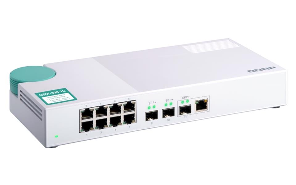 QNAP QSW-308-1C netwerk-switch Unmanaged Gigabit Ethernet (10/100/1000) Wit