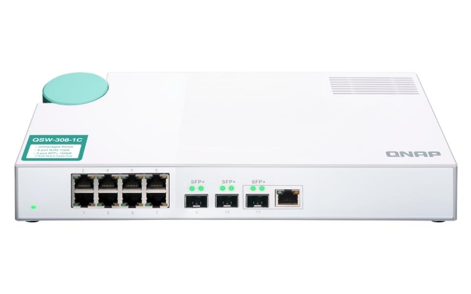 QNAP QSW-308-1C netwerk-switch Unmanaged Gigabit Ethernet (10/100/1000) Wit