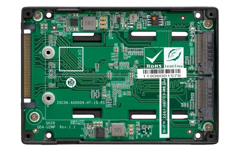 QNAP QDA-U2MP behuizing voor opslagstations SDD-behuizing Zwart M.2