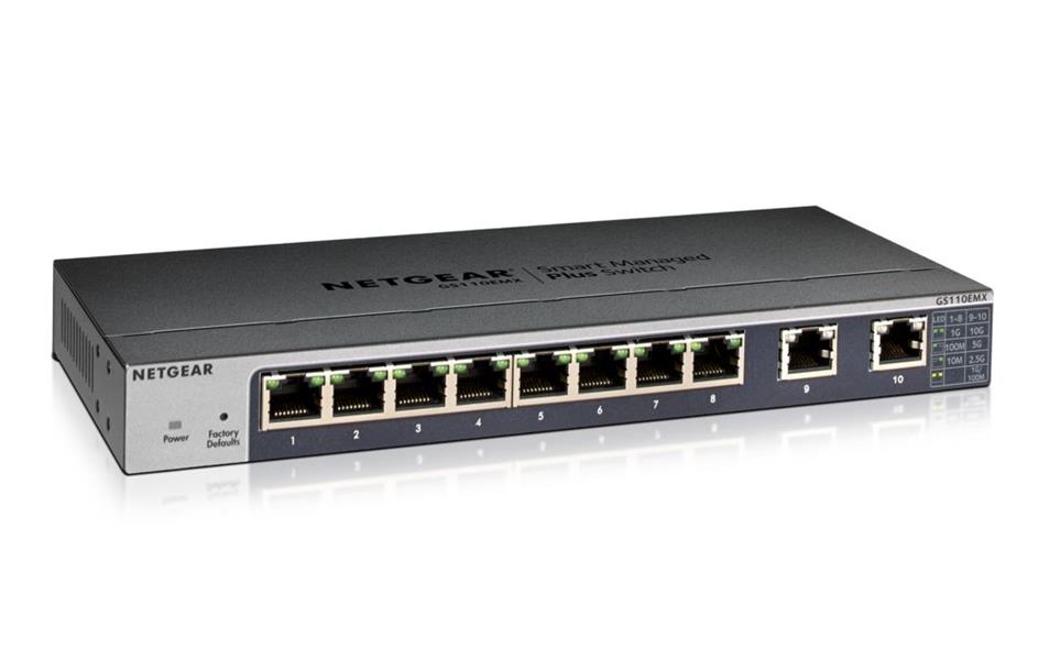 Netgear GS110EMX Managed L2 10G Ethernet (100/1000/10000) Zwart