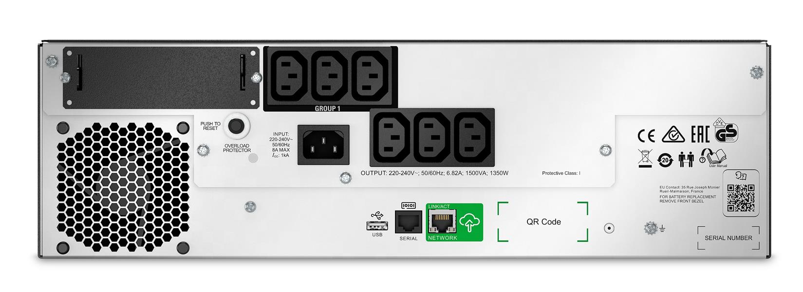 APC Smart-UPS Li-ion SMTL1500RMI3UC Noodstroomvoeding - 6x C13, Short Depth, Rack Mountable, 3U, SmartConnect, 1500VA