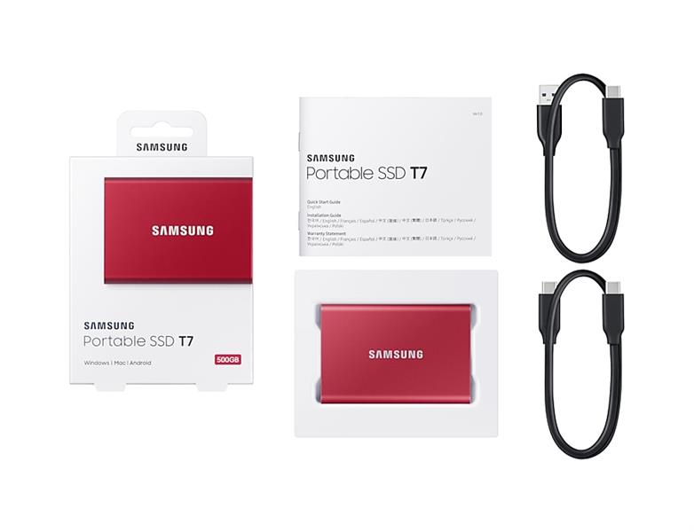 Samsung Portable SSD T7 500 GB Rood