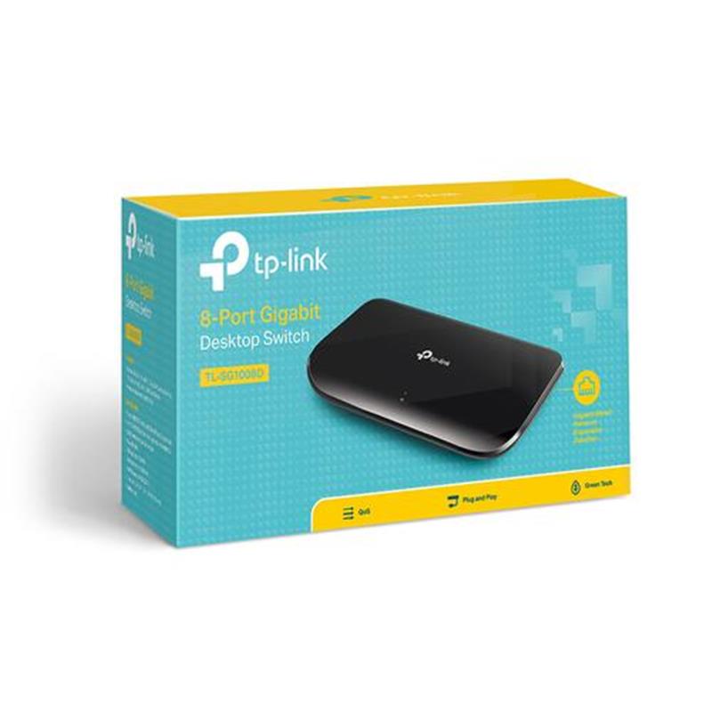 TP-LINK TL-SG1008D netwerk-switch Unmanaged Gigabit Ethernet (10/100/1000) Zwart