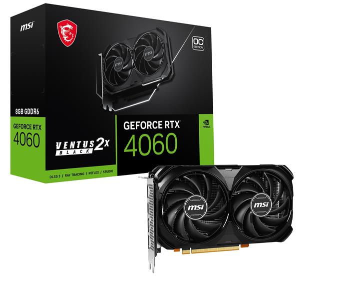 MSI GEFORCE RTX 4060 VENTUS 2X BLACK 8G OC videokaart NVIDIA 8 GB GDDR6