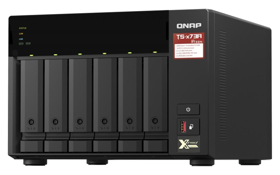 QNAP TS-673A NAS Tower Ethernet LAN Zwart V1500B