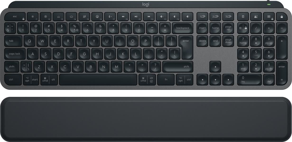 Logitech Keyboard MX Keys S with Palm Rest BOLT [US] graphite BT +++ mit Handballenauflage, beleuchtete Tasten