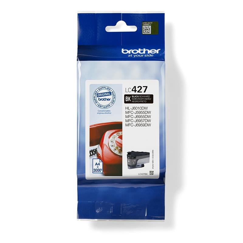 Brother LC-427BK inktcartridge 1 stuk(s) Origineel Normaal rendement Zwart