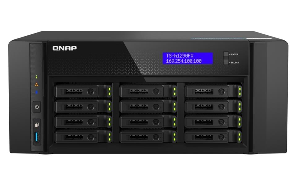 QNAP TS-h1290FX NAS Tower Ethernet LAN Zwart 7232P