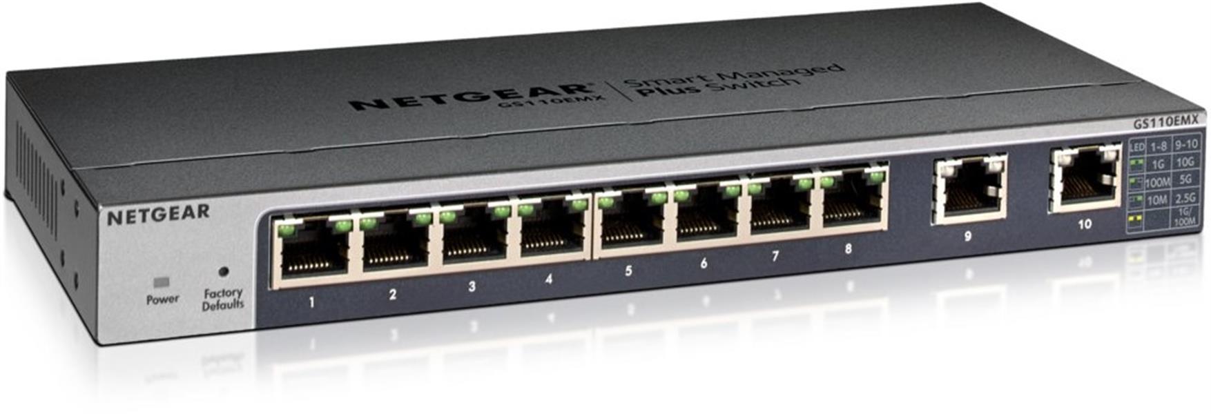 Netgear GS110EMX Managed L2 10G Ethernet (100/1000/10000) Zwart