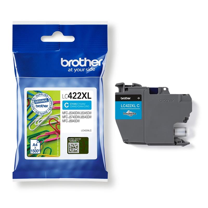 Brother LC-422XLC inktcartridge 1 stuk(s) Origineel Cyaan