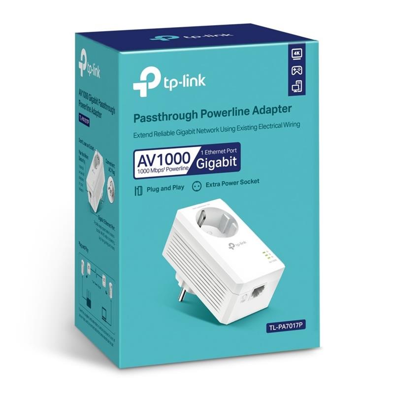 TP-LINK TL-PA7017P PowerLine-netwerkadapter 1000 Mbit/s Ethernet LAN Wit 1 stuk(s)