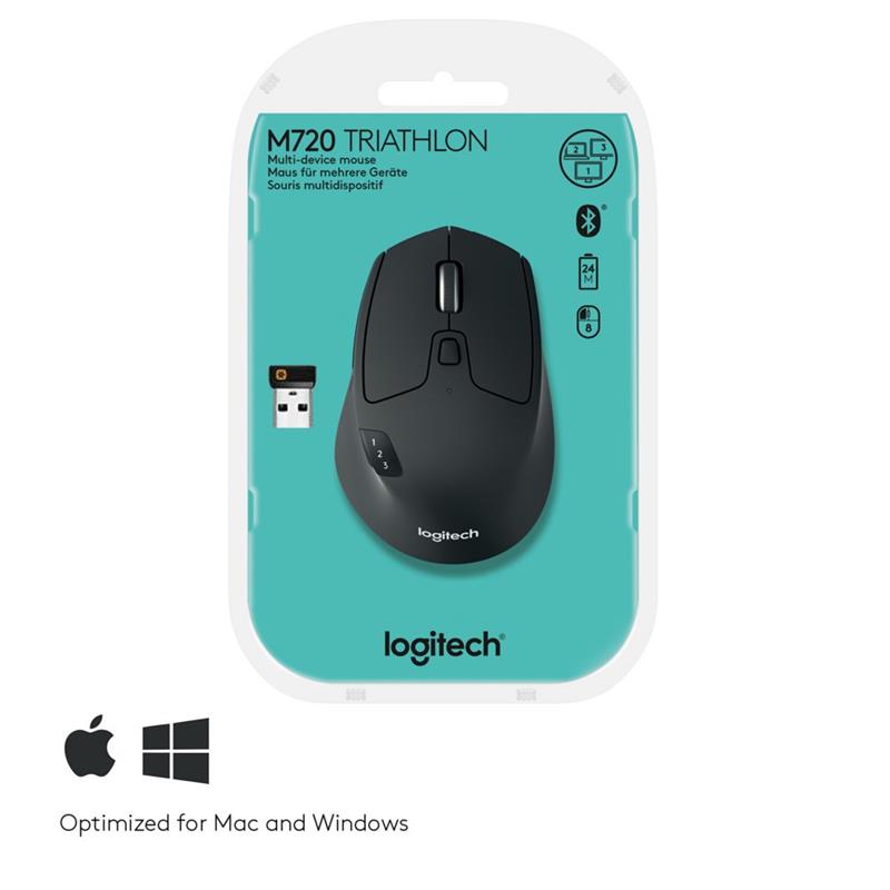 Logitech M720 muis RF draadloos + Bluetooth Optisch 1000 DPI Rechtshandig